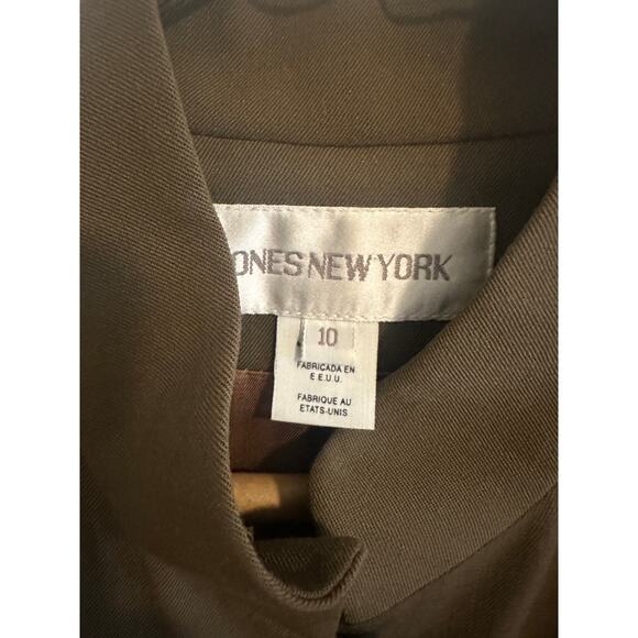 Jones New York Women's 10 Brown Gold Button Long Sleeve Collar Blazer - Picture 15 of 15